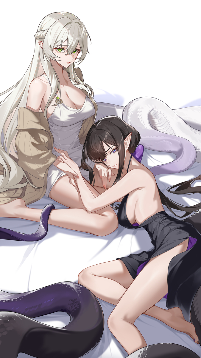 This is a pixiv picture whose title is 因为喜欢寡感美人，所以让女鹅们成为寡妇.
