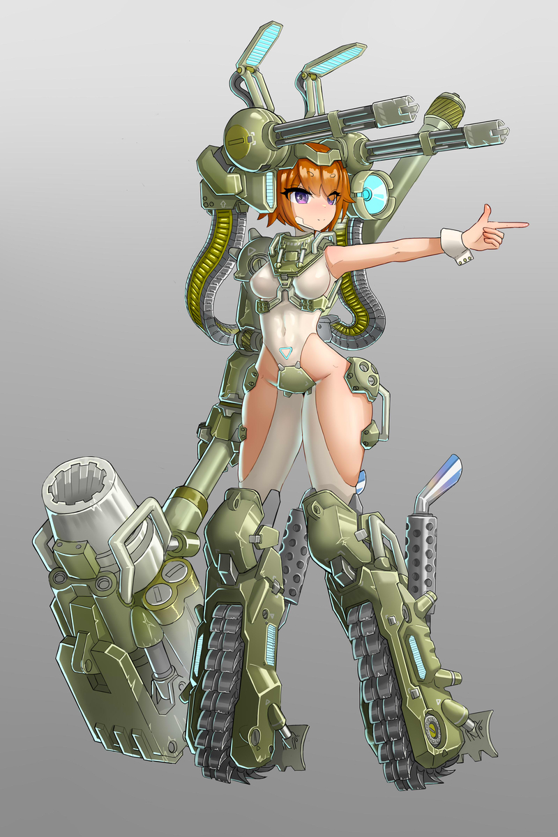This is a pixiv picture whose title is 合金弹头坦克娘.