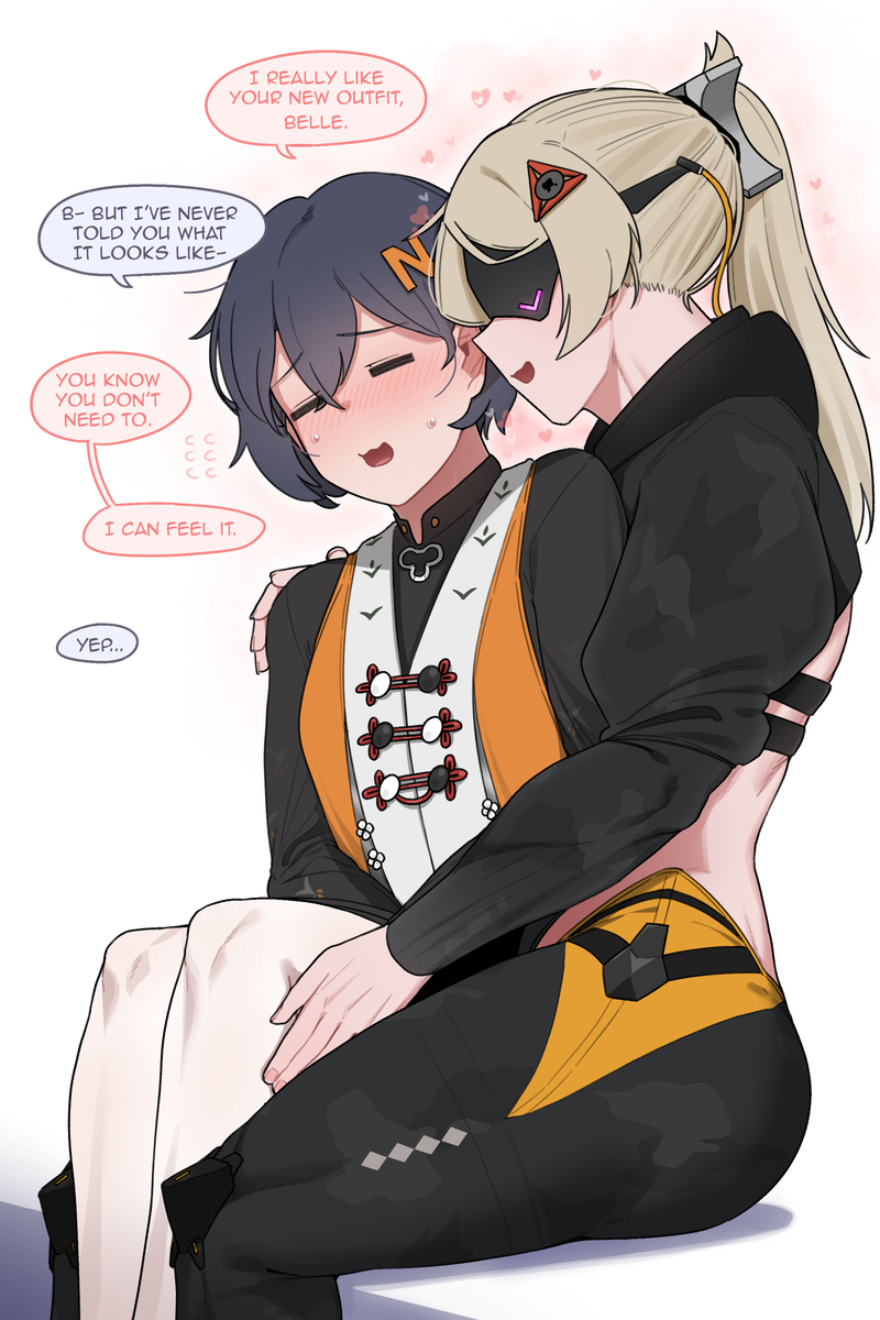 This is a pixiv picture whose title is Trigger x Belle.