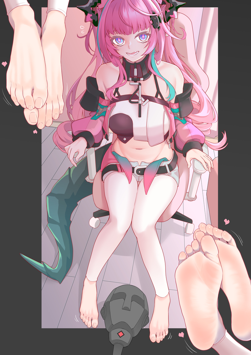 This is a pixiv picture whose title is 粉色奶龙ASMR.