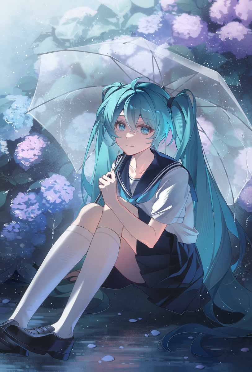 This is a pixiv picture whose title is 梅雨.