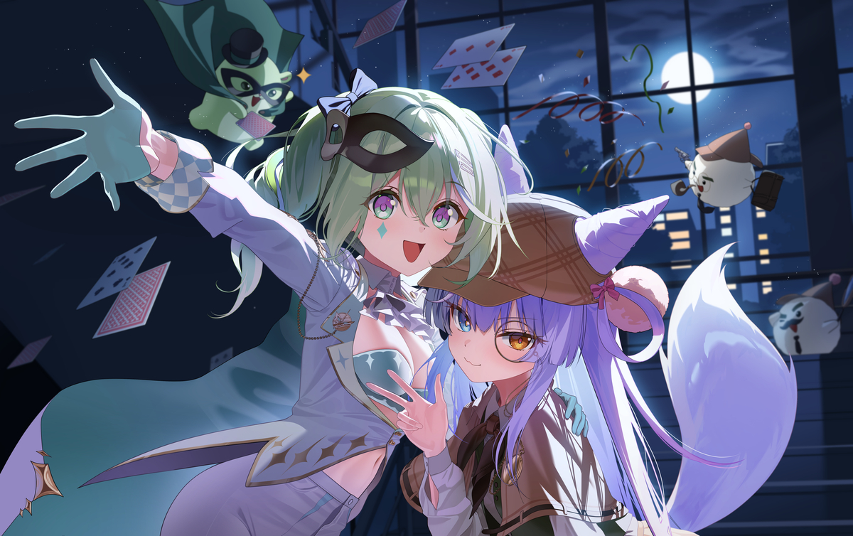 This is a pixiv picture whose title is Riko & Shibuki night.