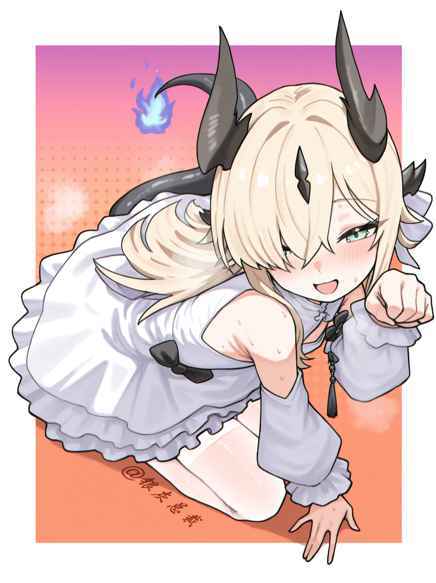 This is a pixiv picture whose title is 只是在向博士扮猫猫的苇草姐jpg.