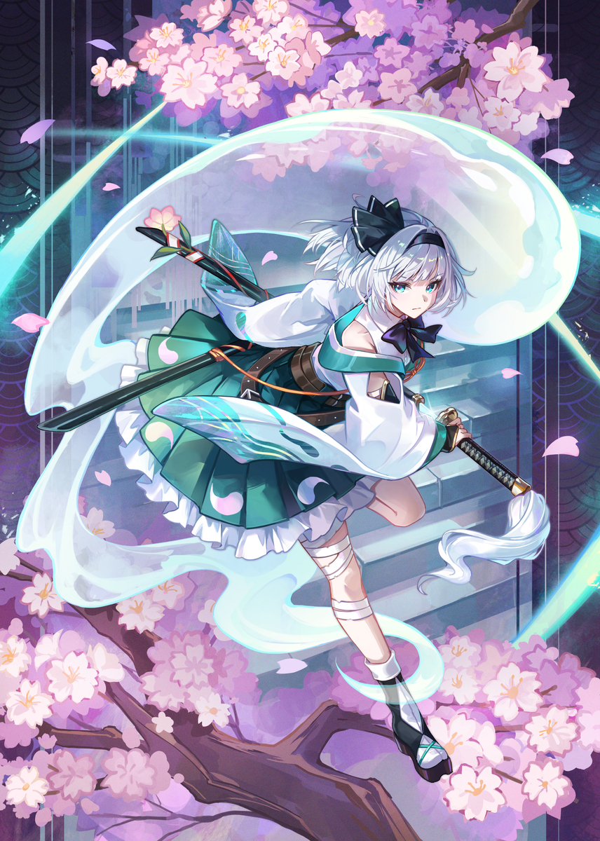 This is a pixiv picture whose title is 妖夢.