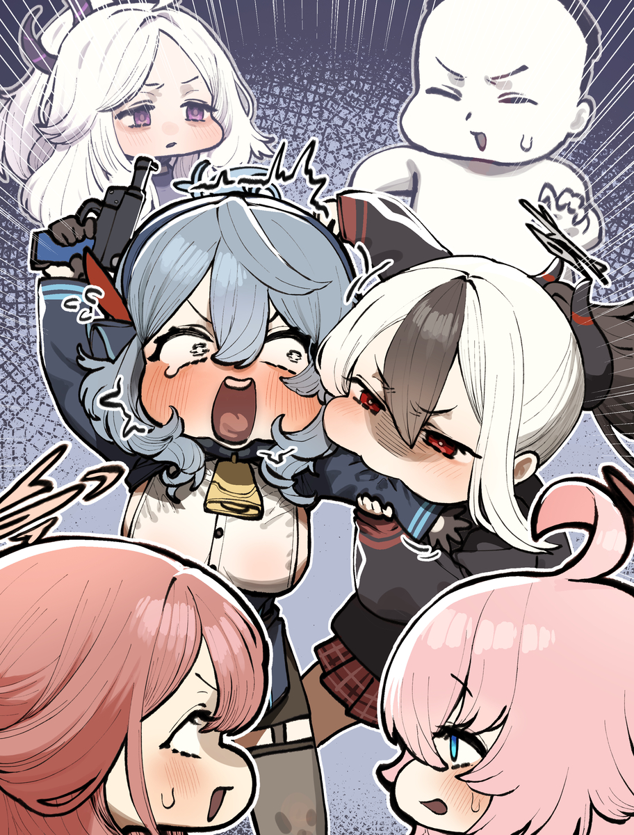 This is a pixiv picture whose title is 게헨나 표독함 대결.