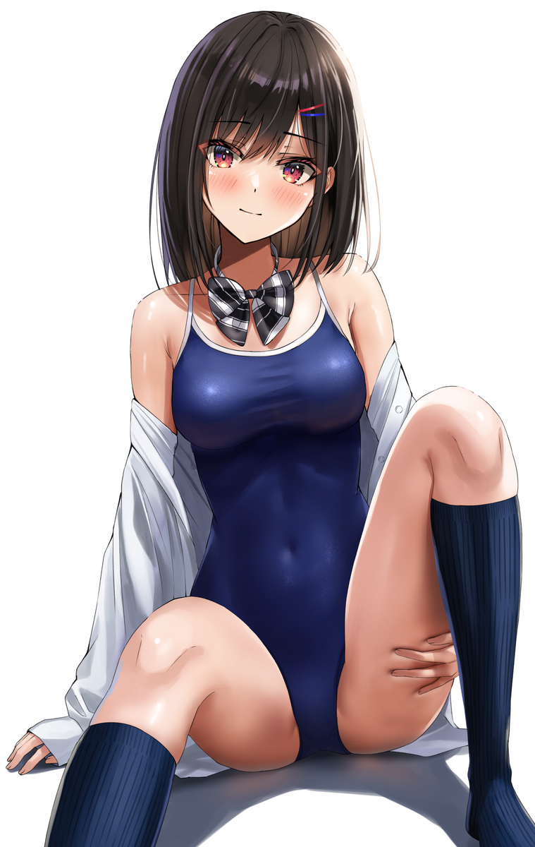This is a pixiv picture whose title is スク水姿の雫ちゃん.