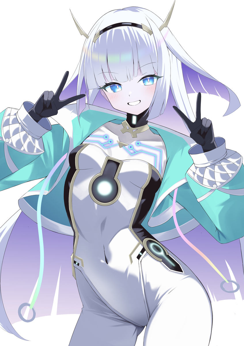 This is a pixiv picture whose title is ダブルピースエースちゃん.