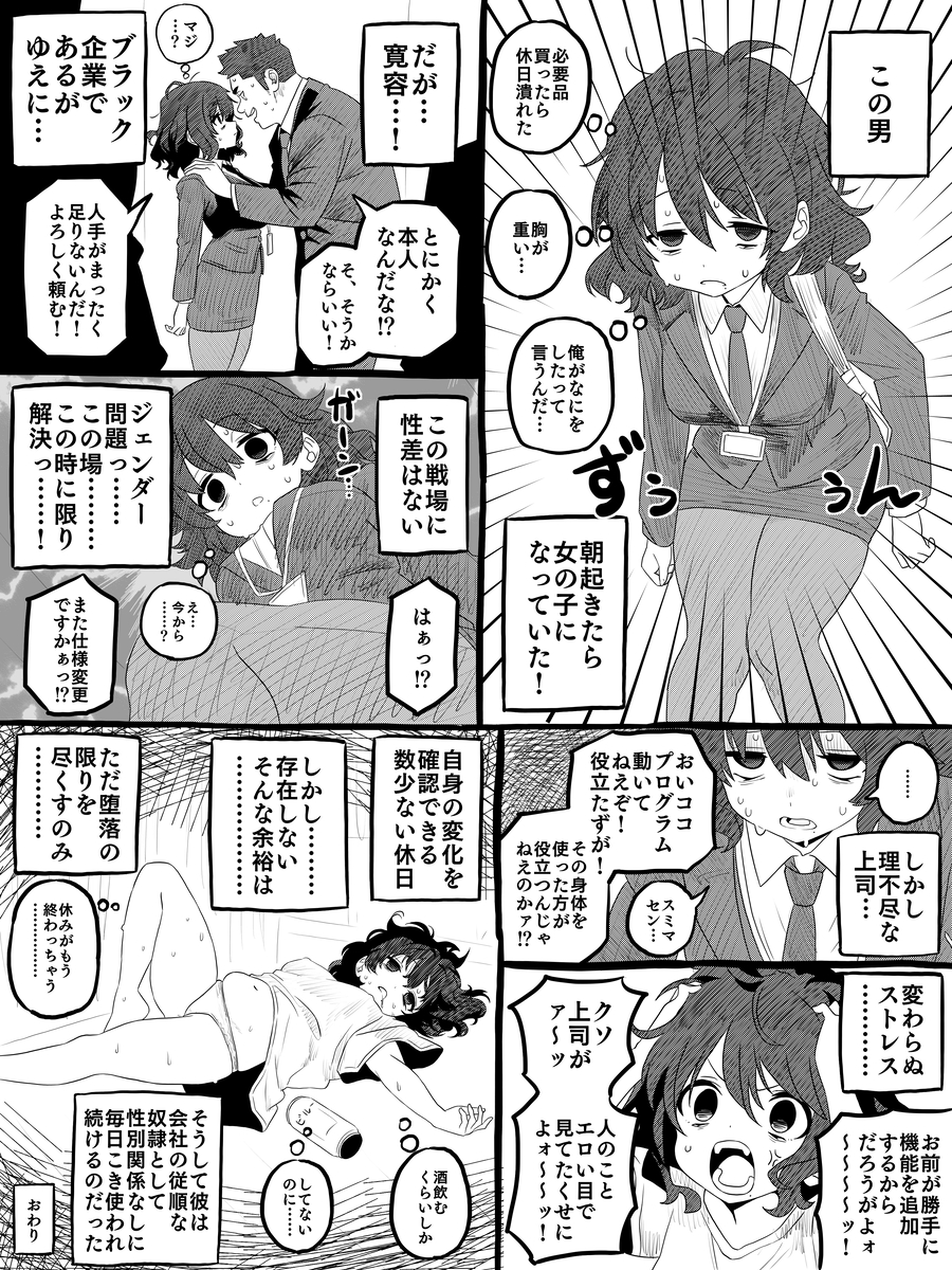 This is a pixiv picture whose title is TS奴隷堕ちRTA.