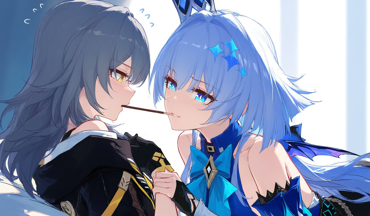 This is a pixiv picture whose title is Pocky kiss.