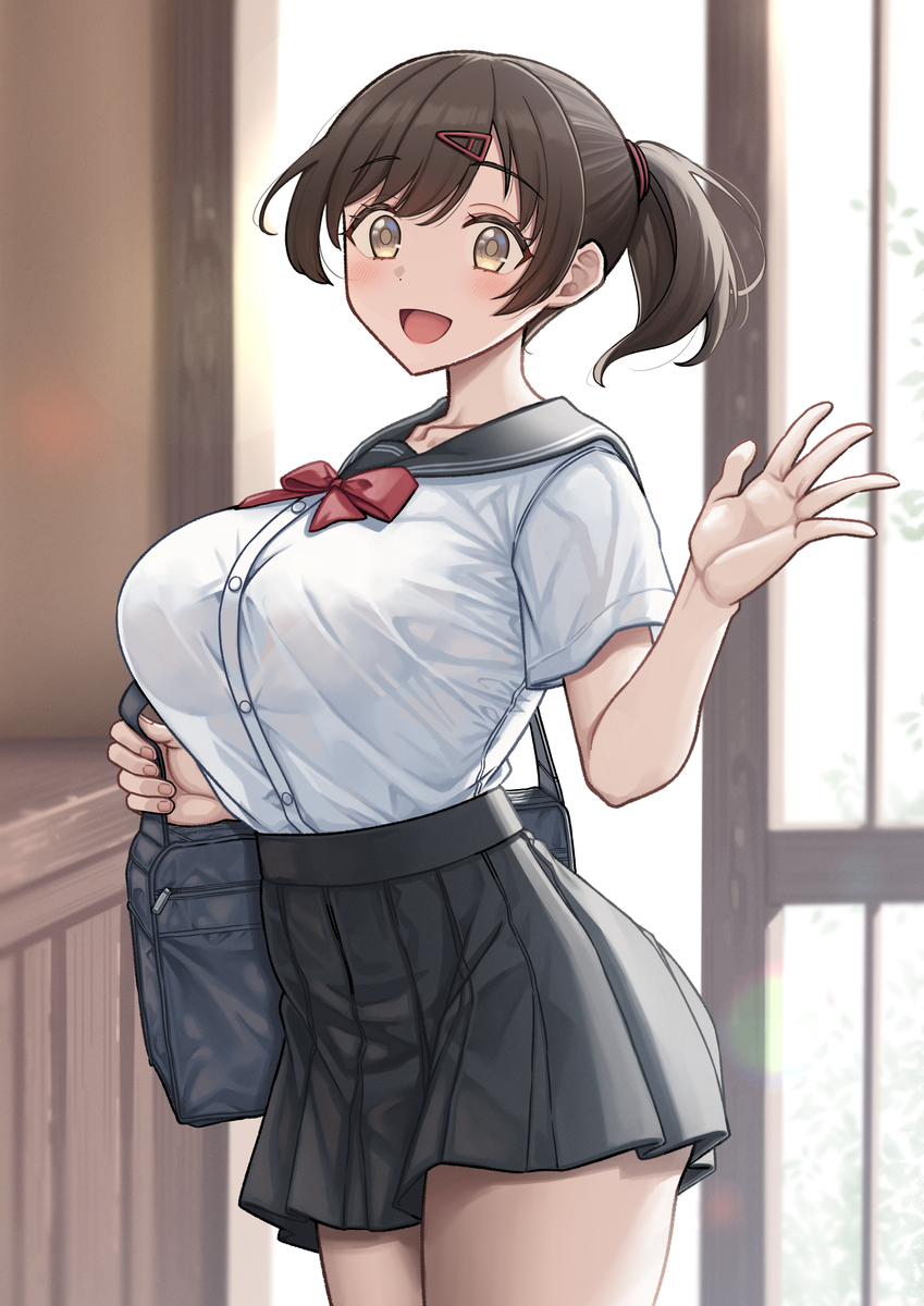 This is a pixiv picture whose title is 「いってきます！」.