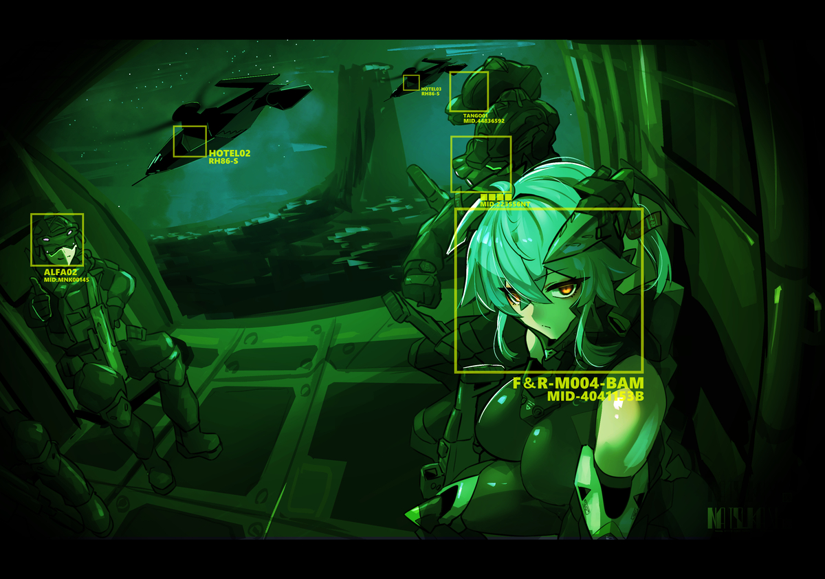 This is a pixiv picture whose title is 作戦開始.