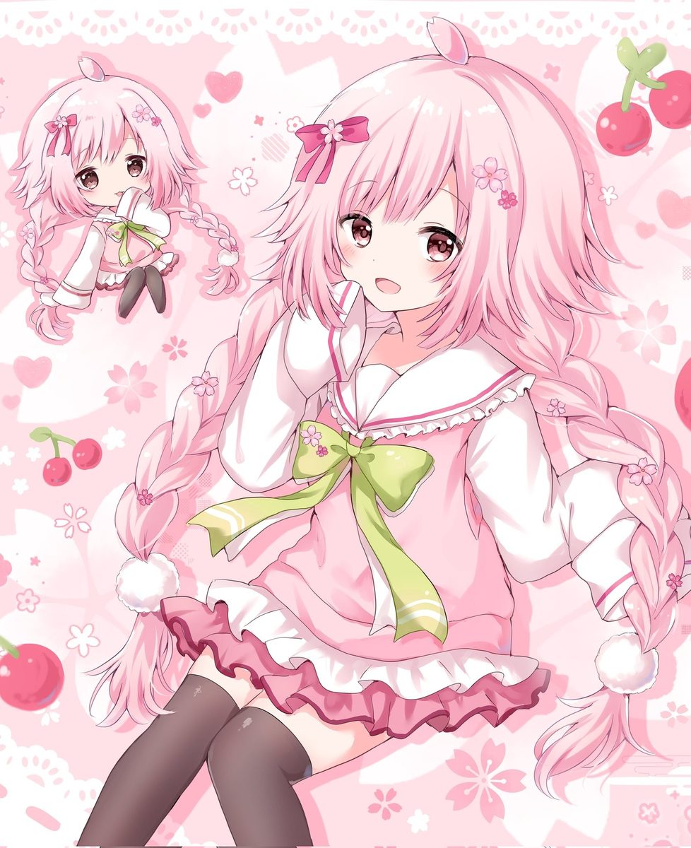 This is a pixiv picture whose title is Skeb 🌸🍒.