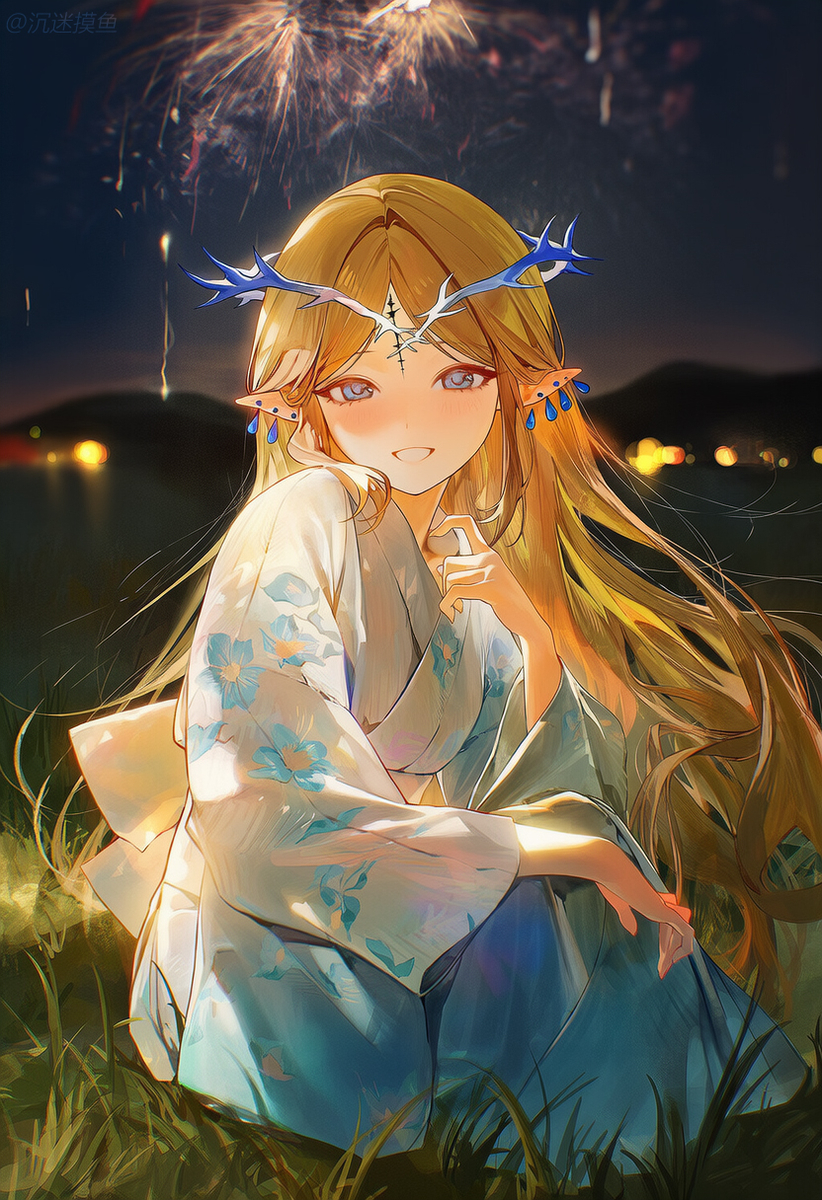 This is a pixiv picture whose title is 烟花祭.