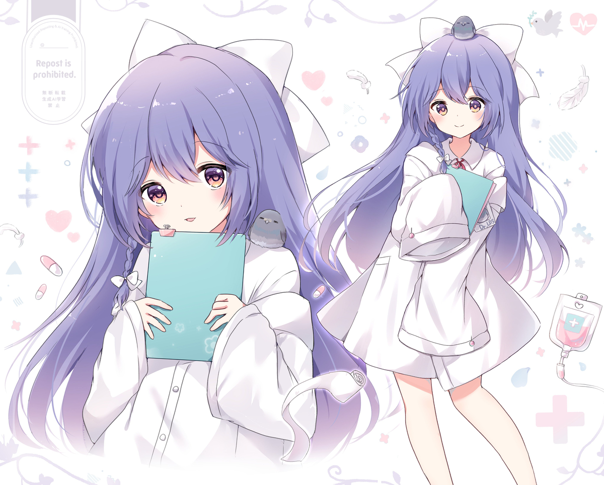 This is a pixiv picture whose title is skeb🏥🕊.