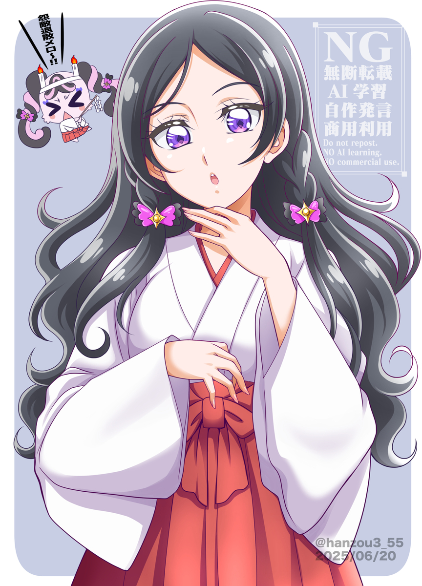 This is a pixiv picture whose title is メロロン巫女服コスプレ.