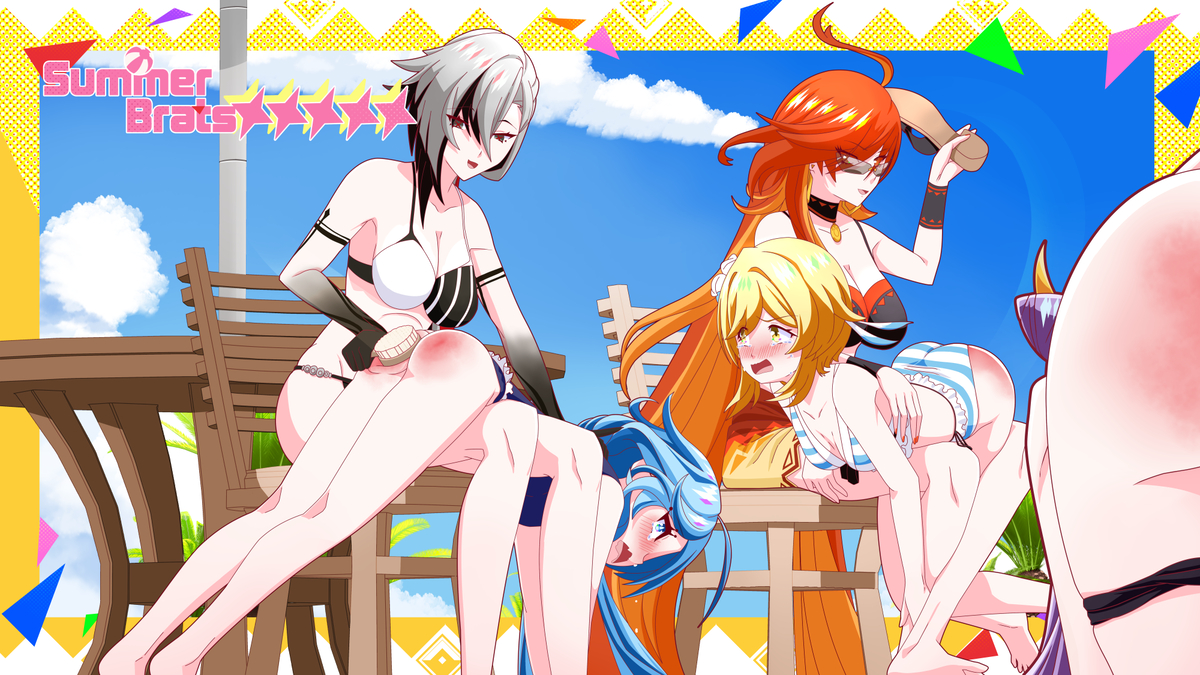 This is a pixiv picture whose title is Teyvat summer brats.