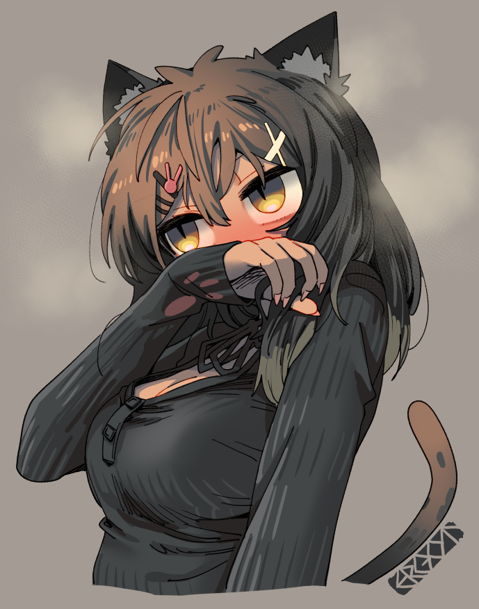 This is a pixiv picture whose title is 猫目.