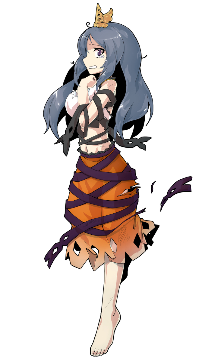 This is a pixiv picture whose title is やられウバメ立ち絵 表情差分.