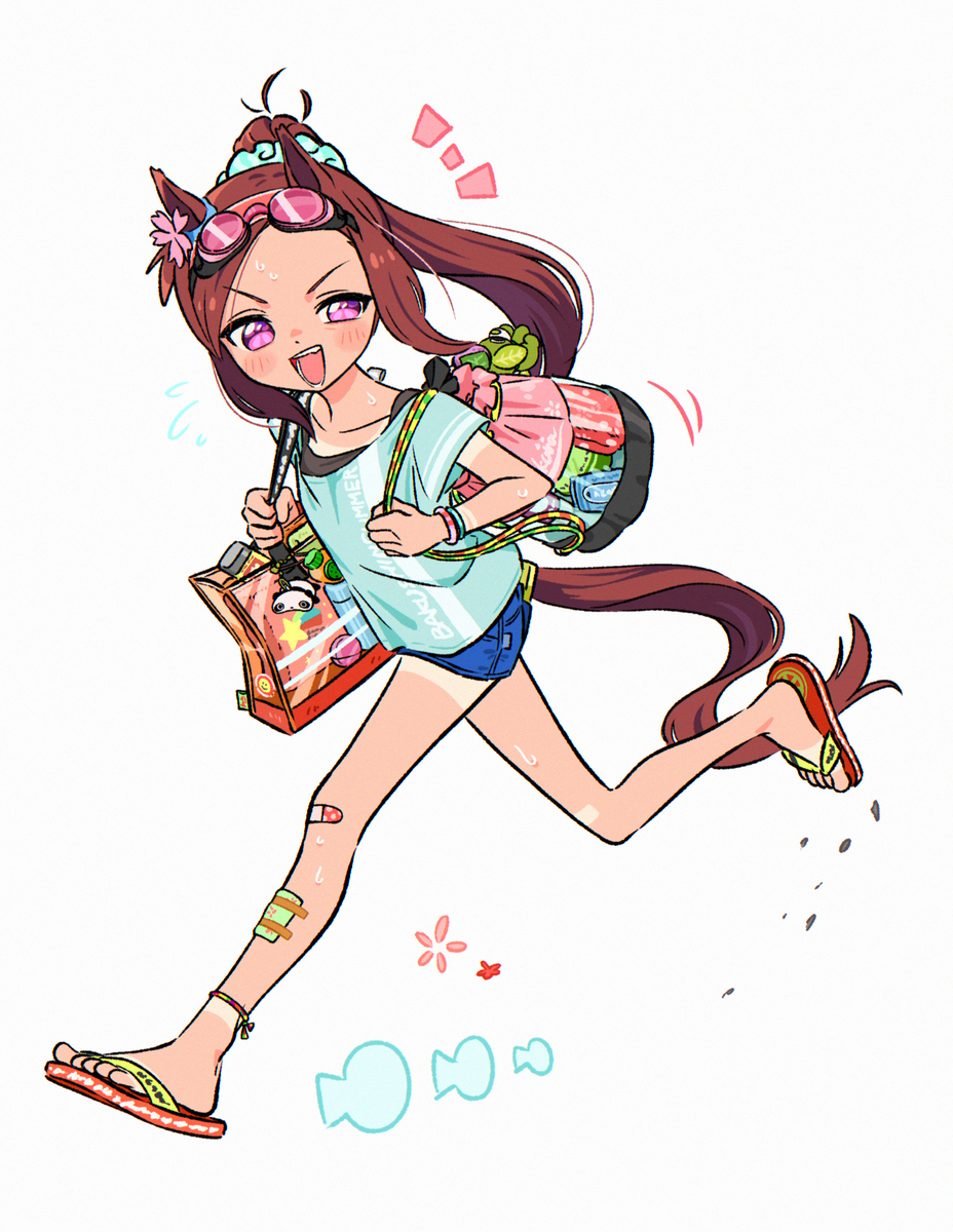 This is a pixiv picture whose title is バクの夏休み.