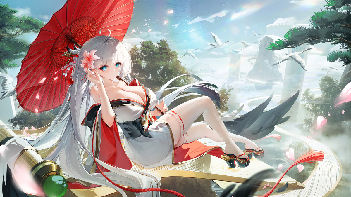 This is a pixiv picture whose title is 云鹤游天.