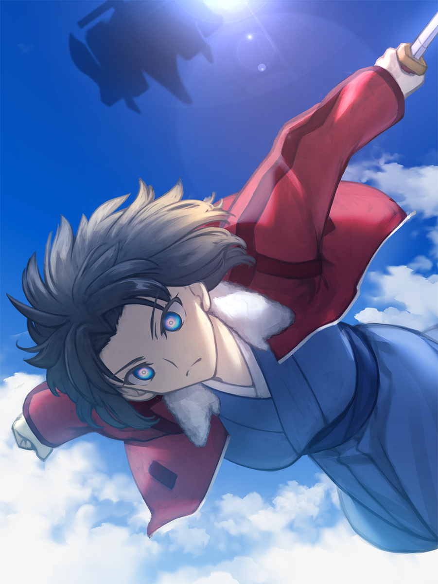This is a pixiv picture whose title is スカイダイブ直死の魔眼.