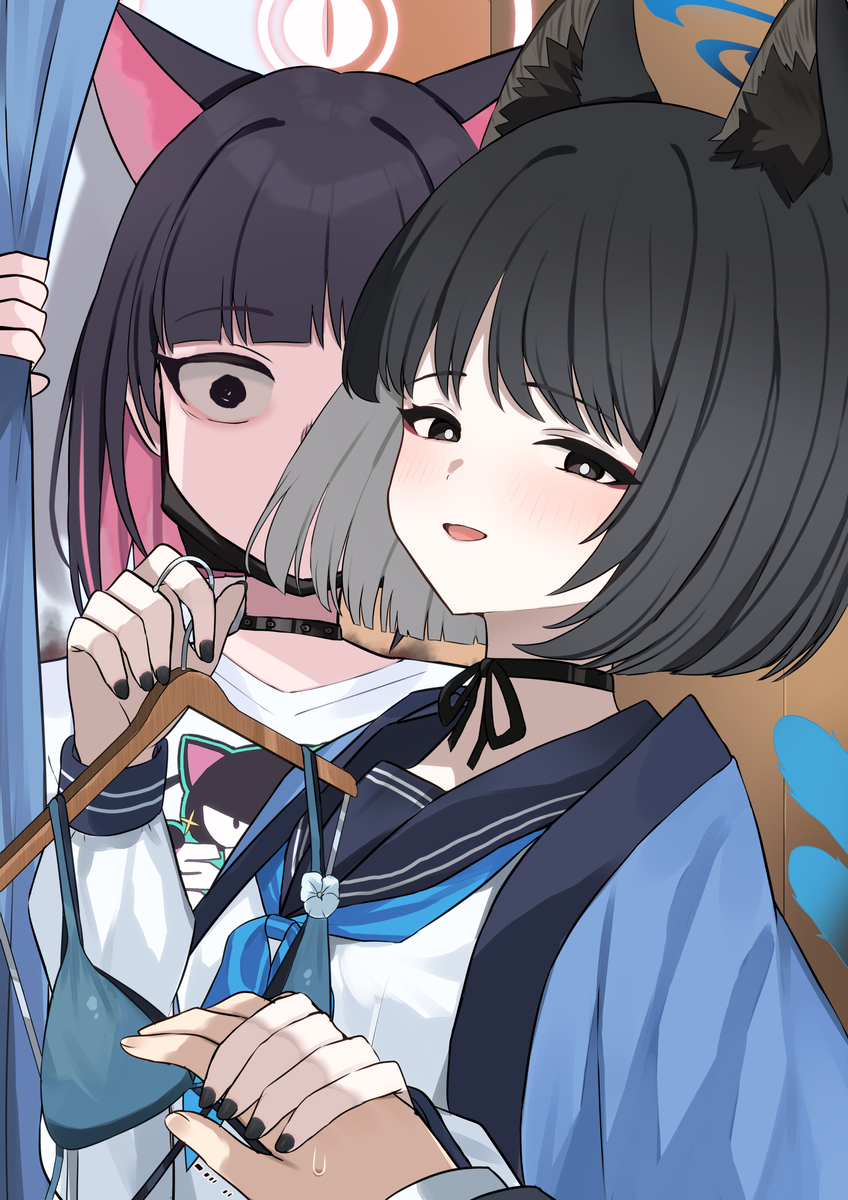 This is a pixiv picture whose title is 試着手伝って♡.