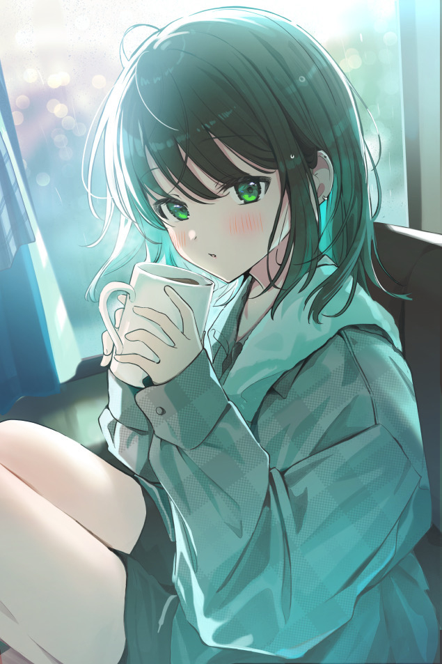 This is a pixiv picture whose title is 急な雨に降られた先輩を助けた！.
