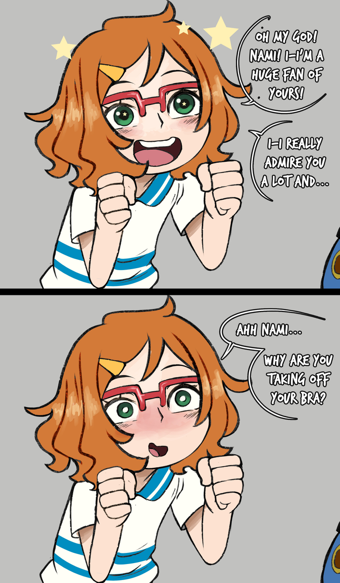 This is a pixiv picture whose title is nami and her fan 01.