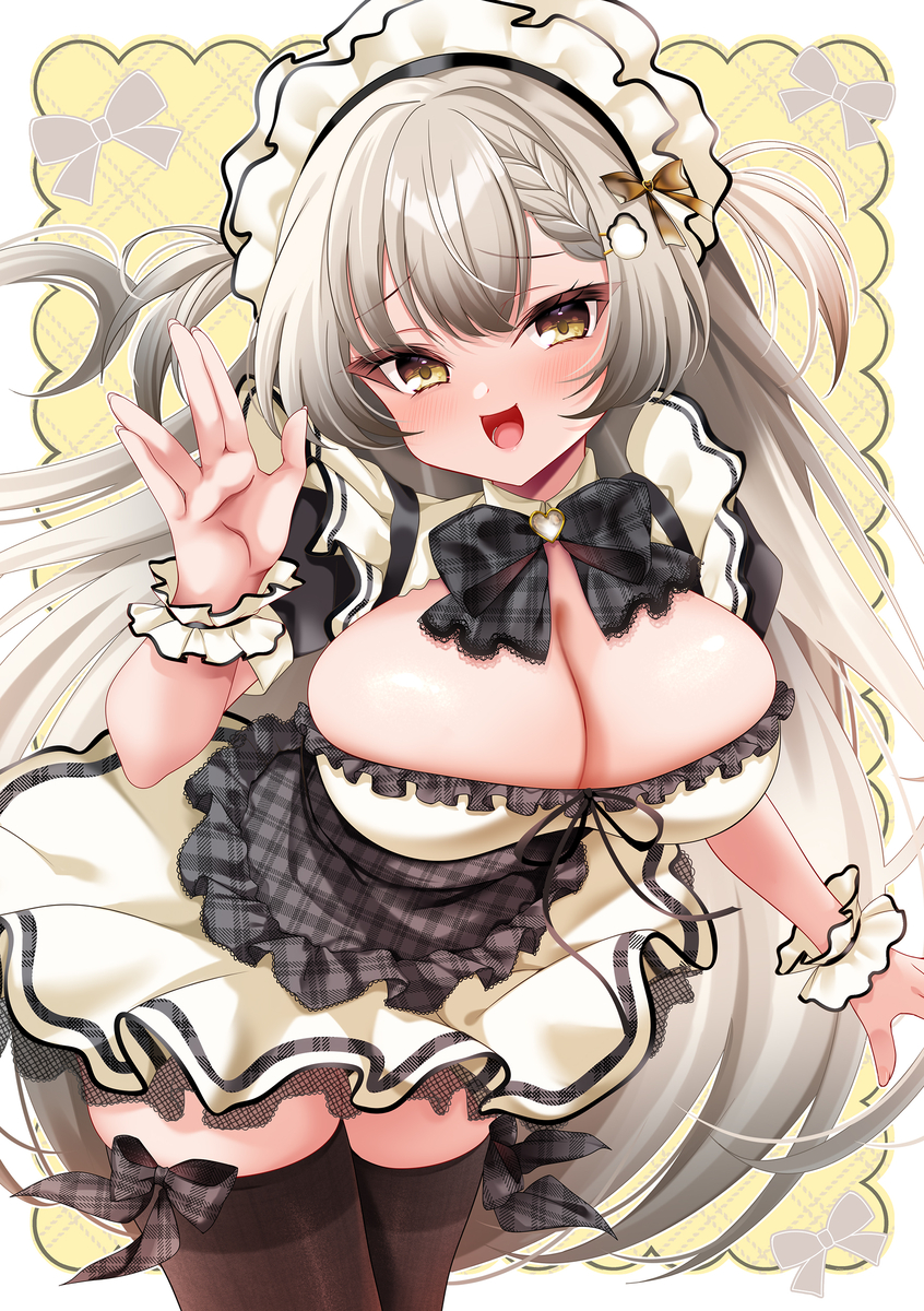 This is a pixiv picture whose title is メス牡蠣メイド🦪.