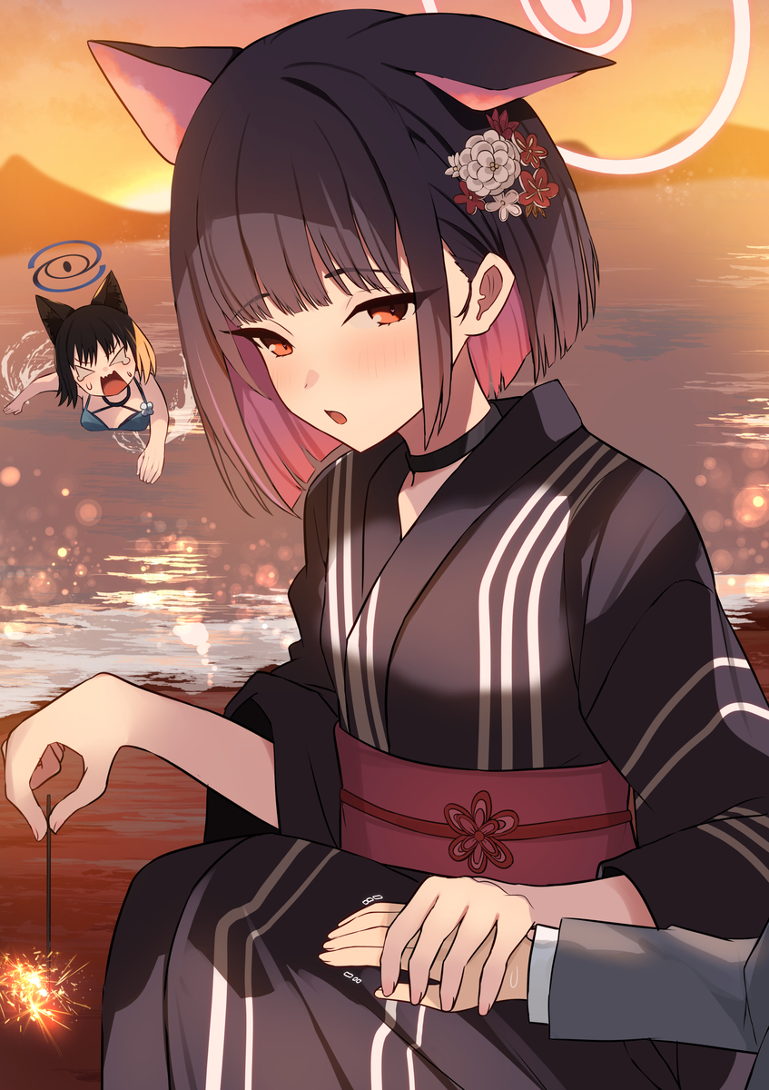 This is a pixiv picture whose title is 水着が無くても愛して♡.