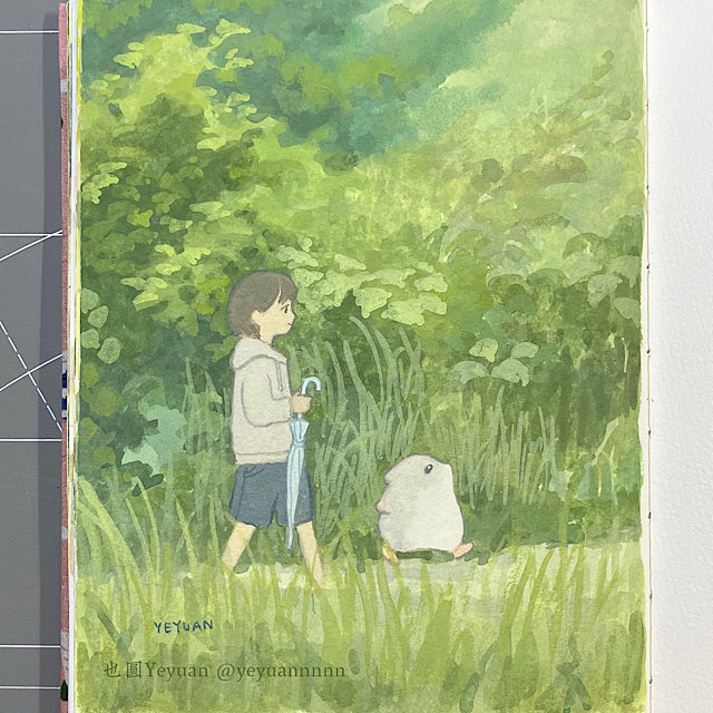 This is a pixiv picture whose title is 今日雨かも.