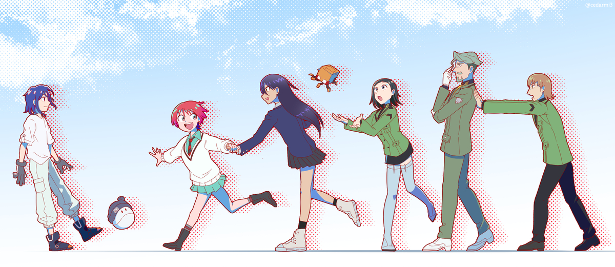 This is a pixiv picture whose title is この時代を走り抜いた者達.