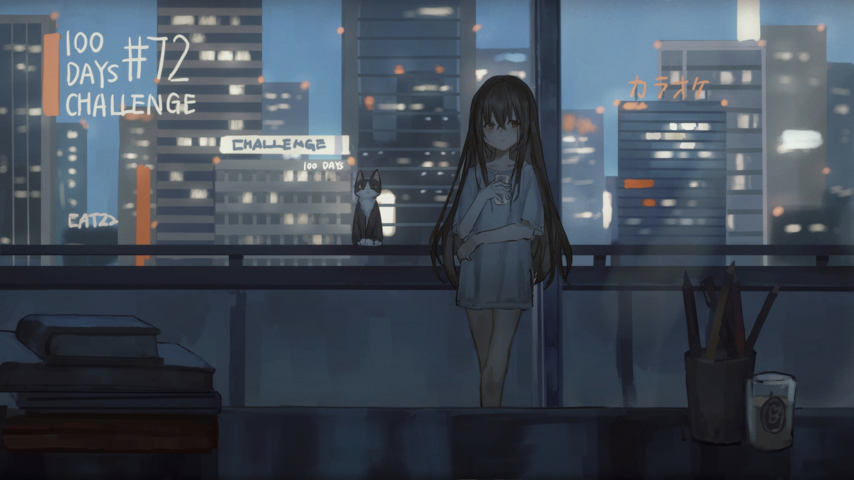 This is a pixiv picture whose title is 100日チャレンジ　71日目～80日目.