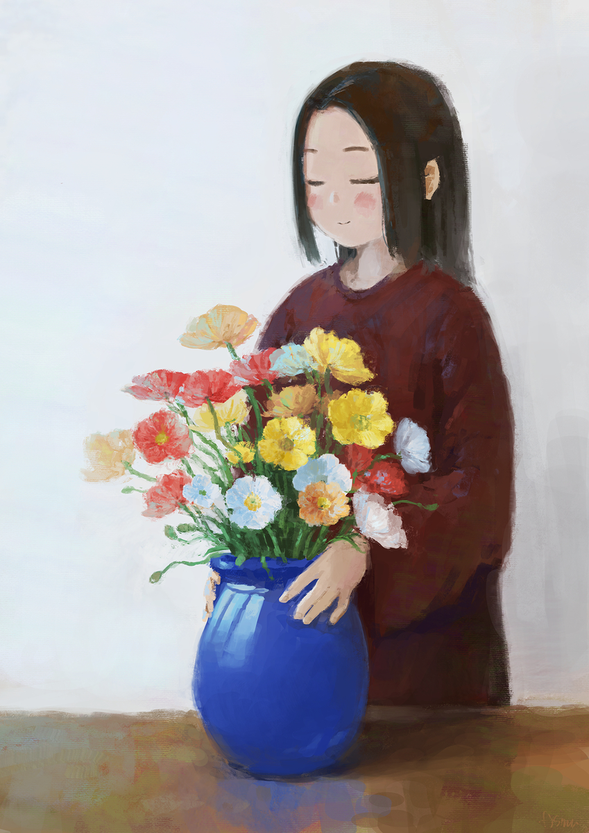This is a pixiv picture whose title is 花瓶.