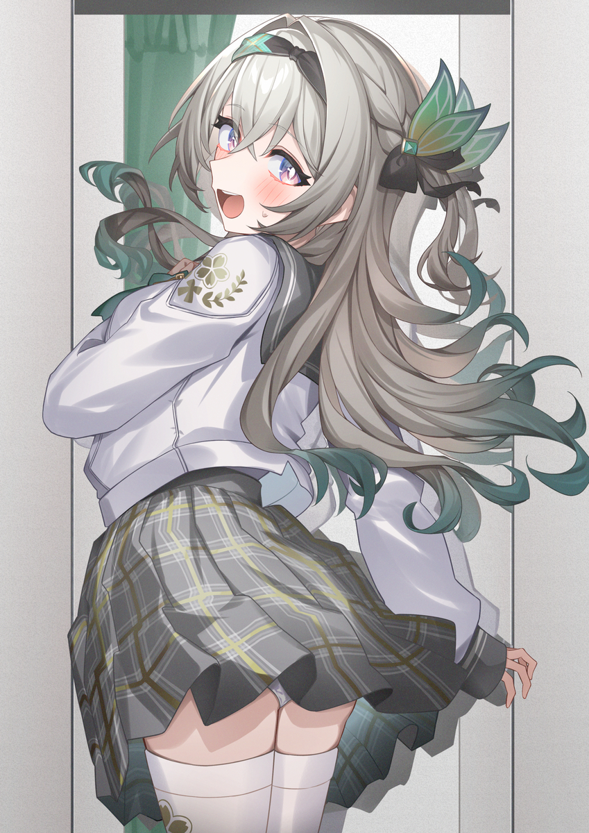 This is a pixiv picture whose title is 「…………どう、かな？」.
