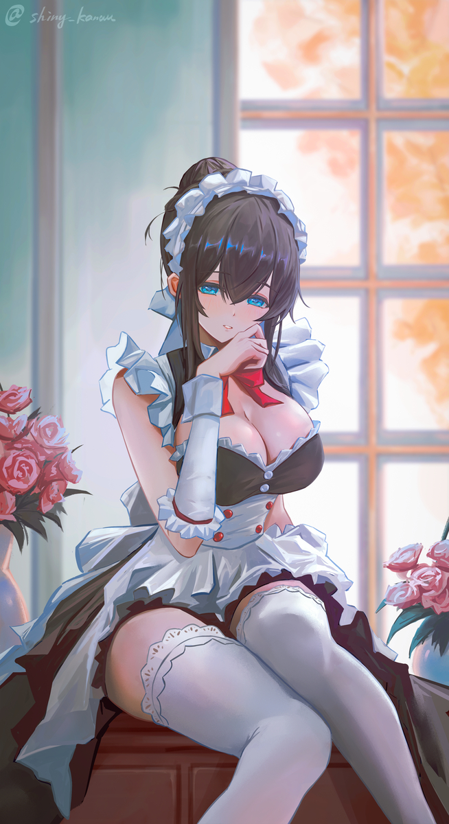 This is a pixiv picture whose title is メイド鷺沢（イラストメイキング付）.