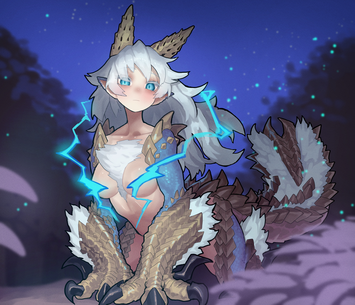 This is a pixiv picture whose title is ジンオウガちゃん.