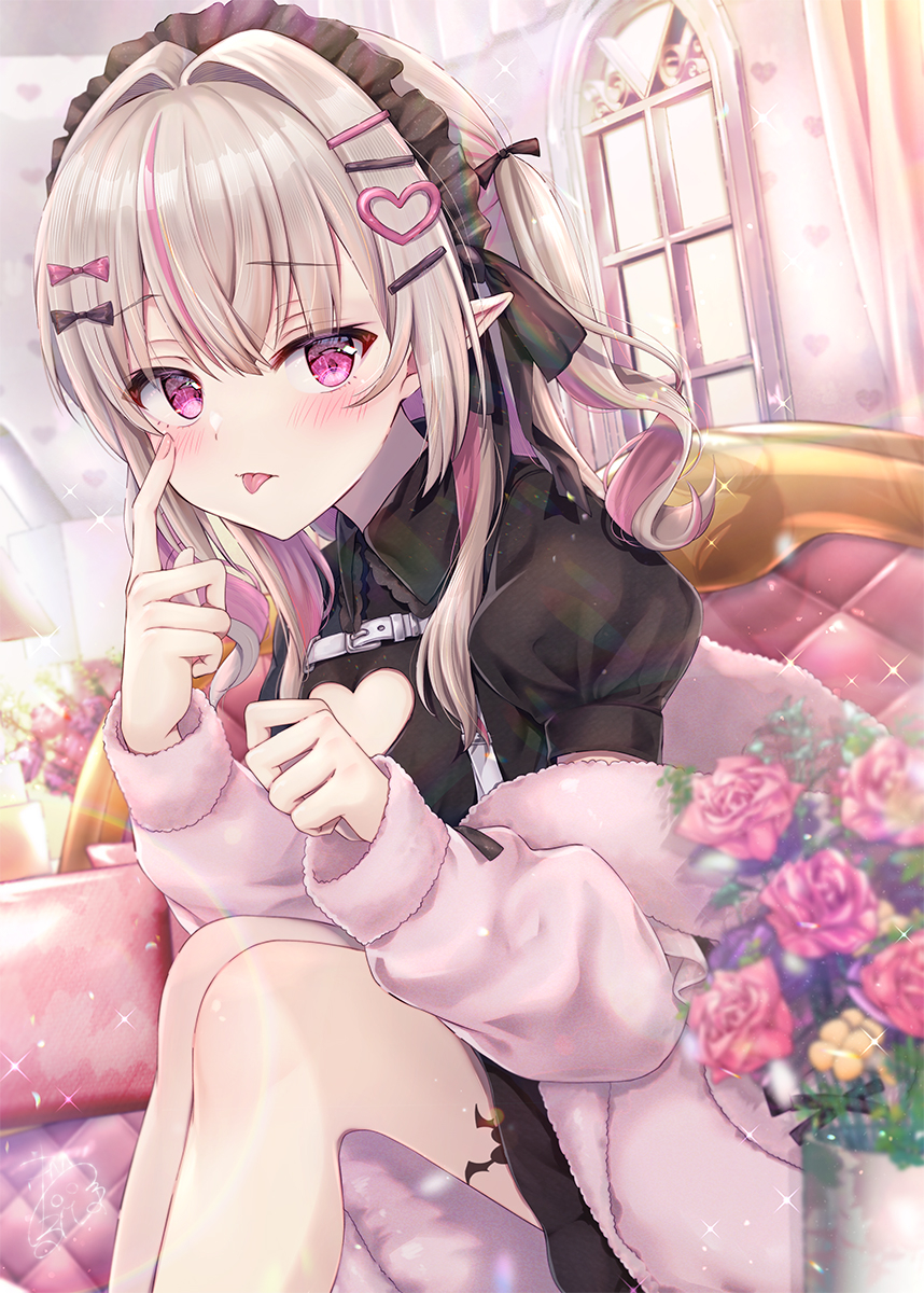 This is a pixiv picture whose title is あ、あんまりじっと見ないで！べっ.