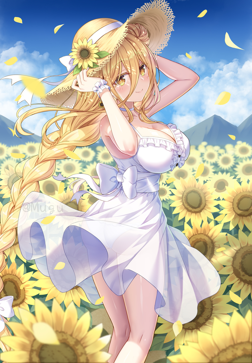 This is a pixiv picture whose title is ひまわり畑でのデート.