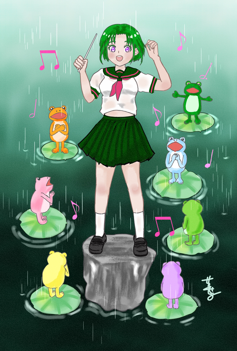 This is a pixiv picture whose title is 🐸歌え！蛙合唱団🐸.