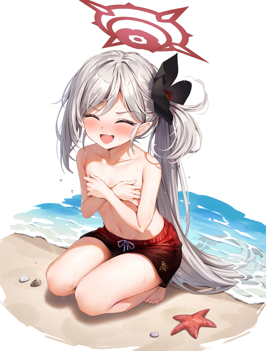 This is a pixiv picture whose title is 男水着チャレンジムツキちゃん.