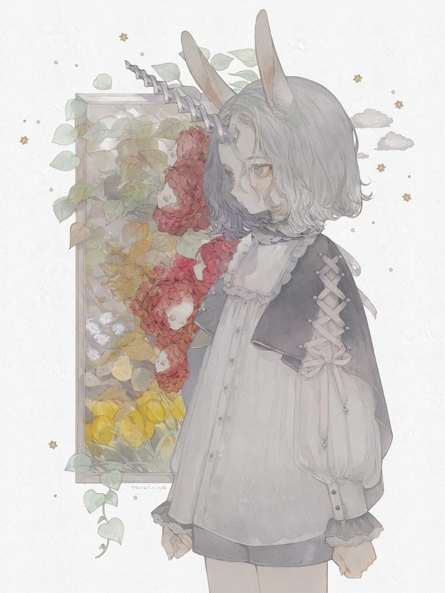 This is a pixiv picture whose title is 🦄.