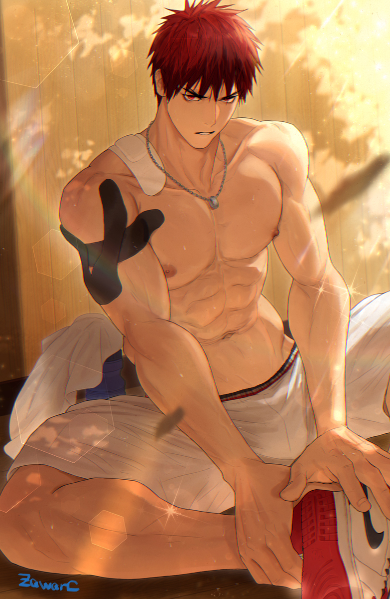 This is a pixiv picture whose title is 火神練習.