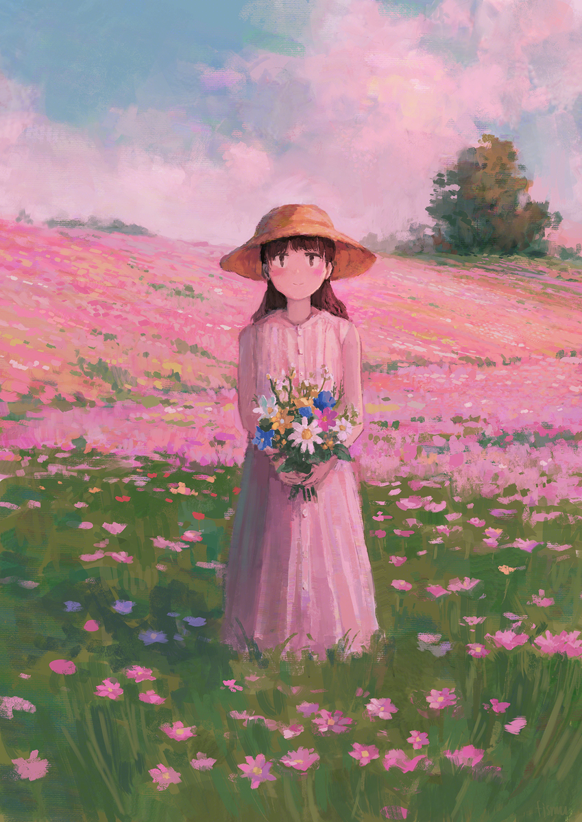 This is a pixiv picture whose title is 花畑.