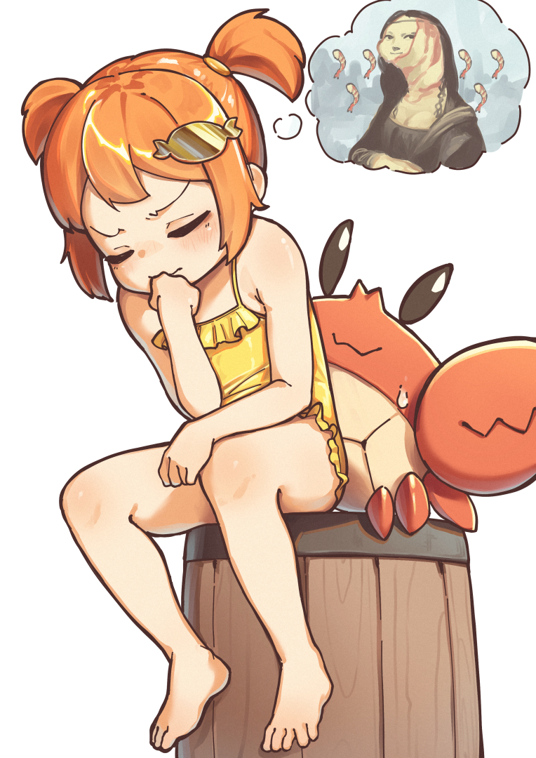 This is a pixiv picture whose title is thinking about Shrimpalisa.