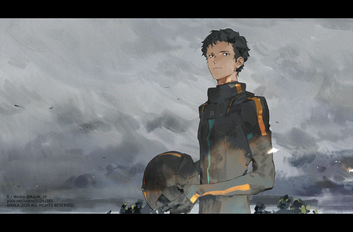 This is a pixiv picture whose title is 遠い雷鳴.