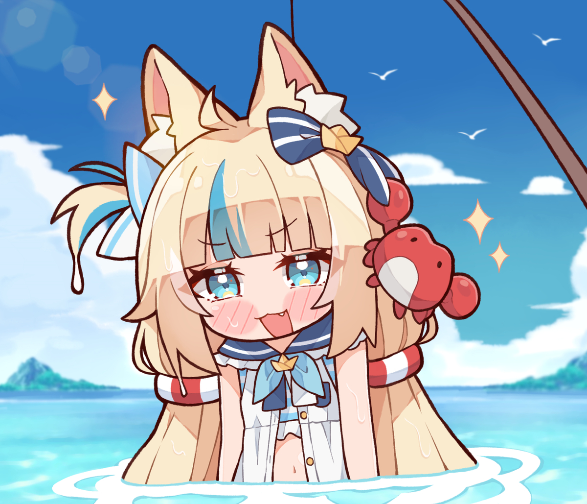 This is a pixiv picture whose title is 🎣.