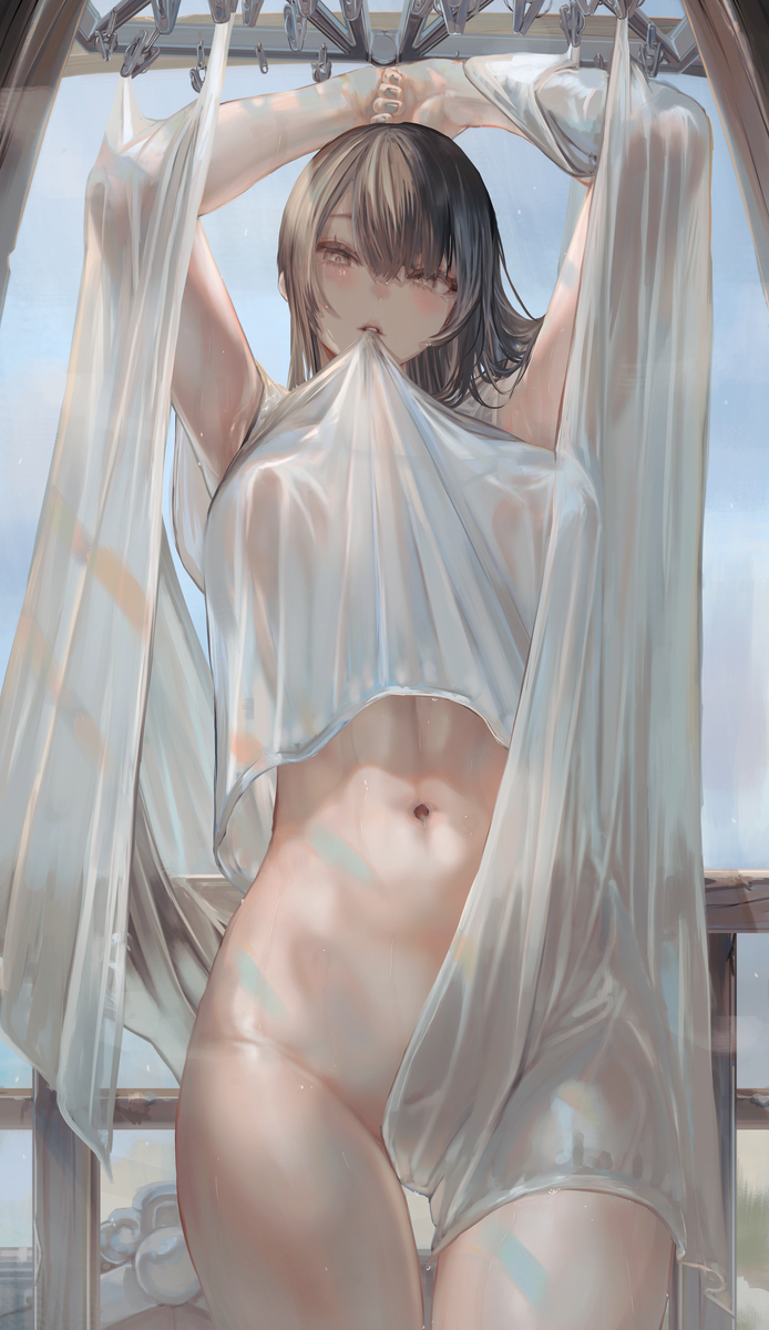 This is a pixiv picture whose title is ”まだ少し湿っている”.