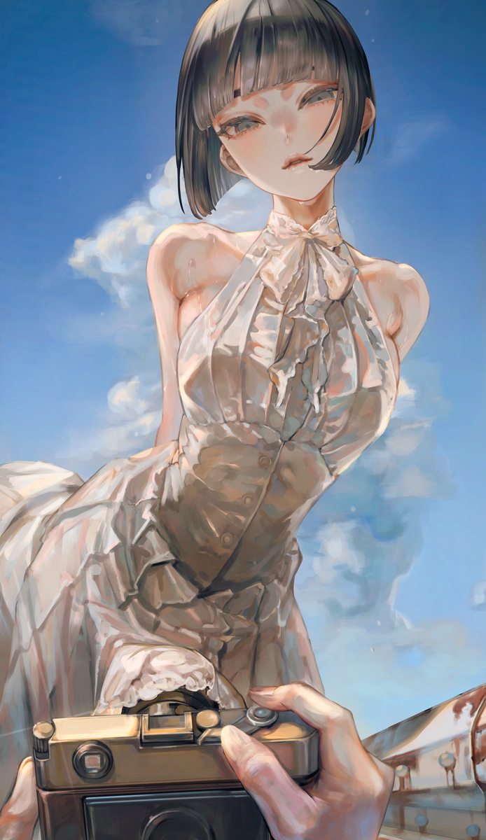 This is a pixiv picture whose title is ”上手に撮れた？”.
