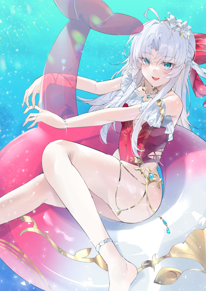 This is a pixiv picture whose title is 水着カルロッタ🌊🌊🩵.